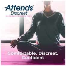 Load image into Gallery viewer, Bladder Control Pad Attends® Discreet 10-1/2 Inch Length Moderate Absorbency Polymer Core One Size Fits Most Adult Female Disposable