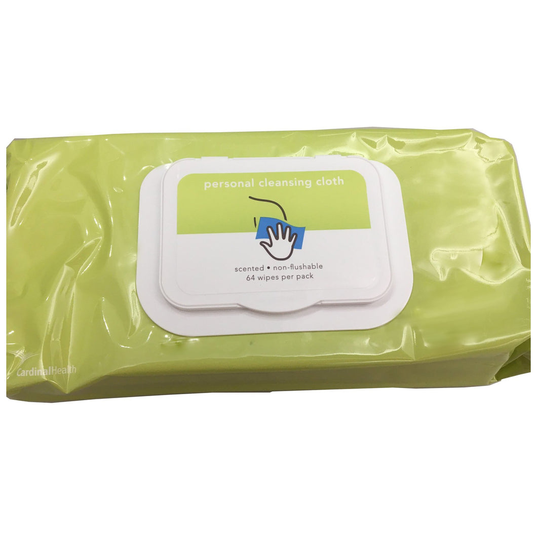  Personal Wipe Cardinal Health™ Soft Pack Water / Propylene Glycol / Aloe Scented 64 Count 