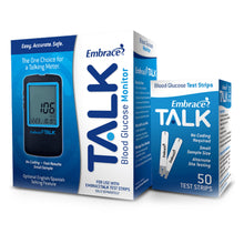 Load image into Gallery viewer, Blood Glucose Test Strips Embrace® 50 Strips per Box Talking For Embrace® Blood Glucose System