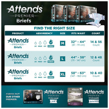 Load image into Gallery viewer, Unisex Adult Incontinence Brief Attends® Premier Medium Disposable Heavy Absorbency