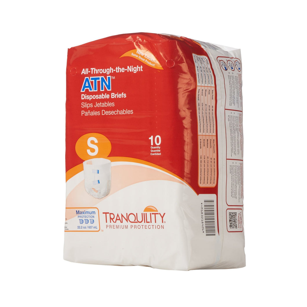  Unisex Adult Incontinence Brief Tranquility® ATN Small Disposable Heavy Absorbency 