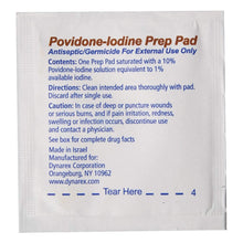 Load image into Gallery viewer, PVP Prep Pad Dynarex® 10% Strength Povidone-Iodine Individual Packet Medium NonSterile