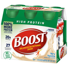 Load image into Gallery viewer, Oral Supplement Boost® High Protein Very Vanilla Flavor Ready to Use 8 oz. Bottle