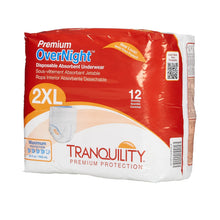 Load image into Gallery viewer, Unisex Adult Absorbent Underwear Tranquility® Premium OverNight™ Pull On with Tear Away Seams 2X-Large Disposable Heavy Absorbency