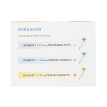Load image into Gallery viewer, Lancet McKesson Fixed Depth Lancet Blade 2.0 mm Depth 17 Gauge Push Button Activated