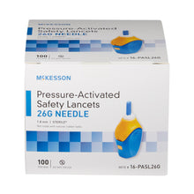 Load image into Gallery viewer, Lancet McKesson Safety Lancet Needle 1.8 mm Depth 26 Gauge Push Button Activated