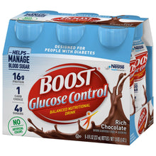 Load image into Gallery viewer, Oral Supplement Boost® Glucose Control® Rich Chocolate Flavor Ready to Use 8 oz. Bottle