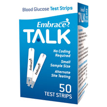Load image into Gallery viewer, Blood Glucose Test Strips Embrace® 50 Strips per Box Talking For Embrace® Blood Glucose System