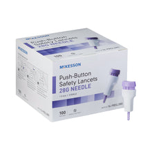 Load image into Gallery viewer, Lancet McKesson Fixed Depth Lancet Needle 1.5 mm Depth 28 Gauge Push Button Activated