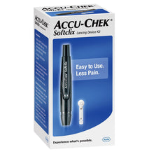 Load image into Gallery viewer, Lancing Device Kit Accu-Chek® Softclick Lancing Device Needle Multiple Depth Settings 28 Gauge Push Button Activated