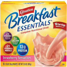 Load image into Gallery viewer, Oral Supplement Carnation® Breakfast Essentials® Strawberry Sensation Flavor Powder 36 Gram Individual Packet