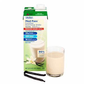 Oral Supplement Med Pass® Reduced Sugar Vanilla Flavor Ready to Use 32 oz. Carton