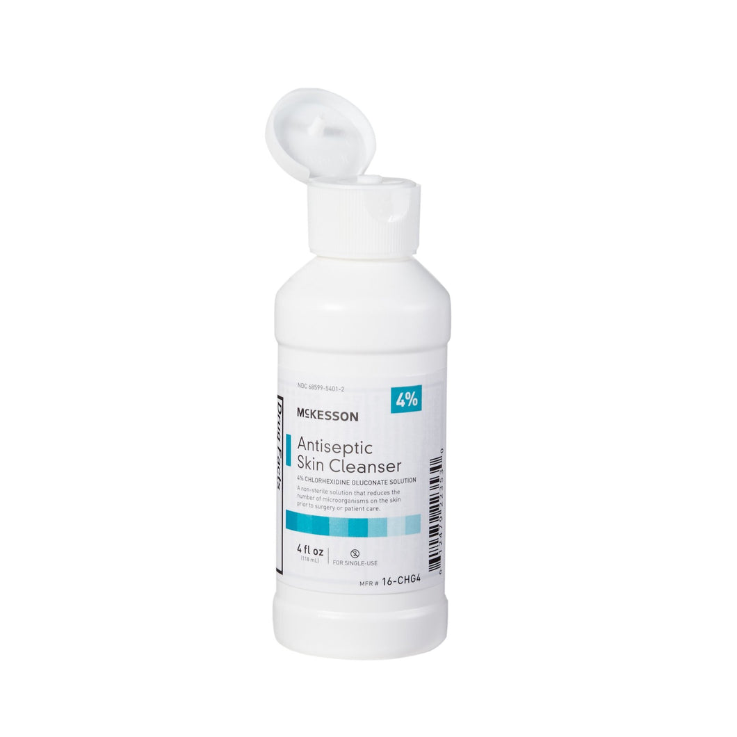  Antiseptic Skin Cleanser McKesson 4 oz. Flip-Top Bottle 4% Strength CHG (Chlorhexidine Gluconate) / Isopropyl Alcohol 
