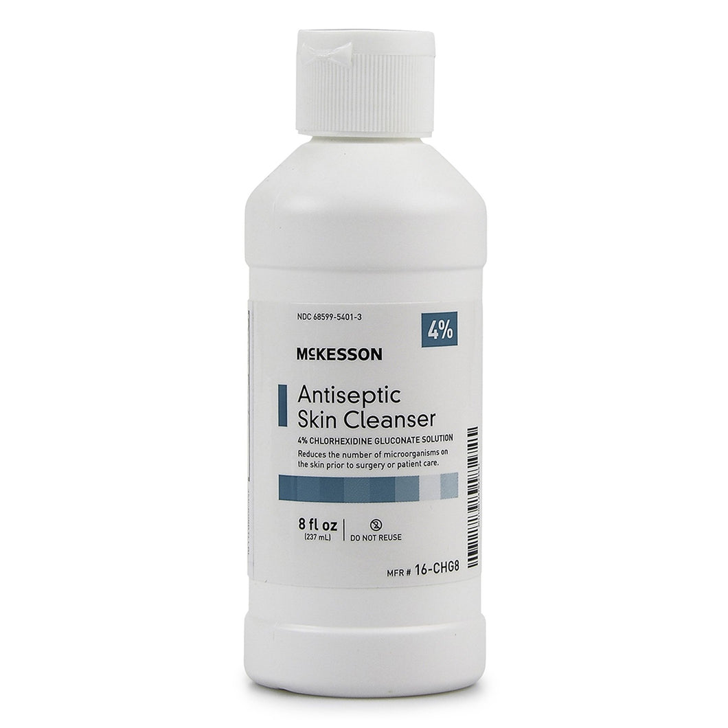  Antiseptic Skin Cleanser McKesson 8 oz. Flip-Top Bottle 4% Strength CHG (Chlorhexidine Gluconate) / Isopropyl Alcohol 