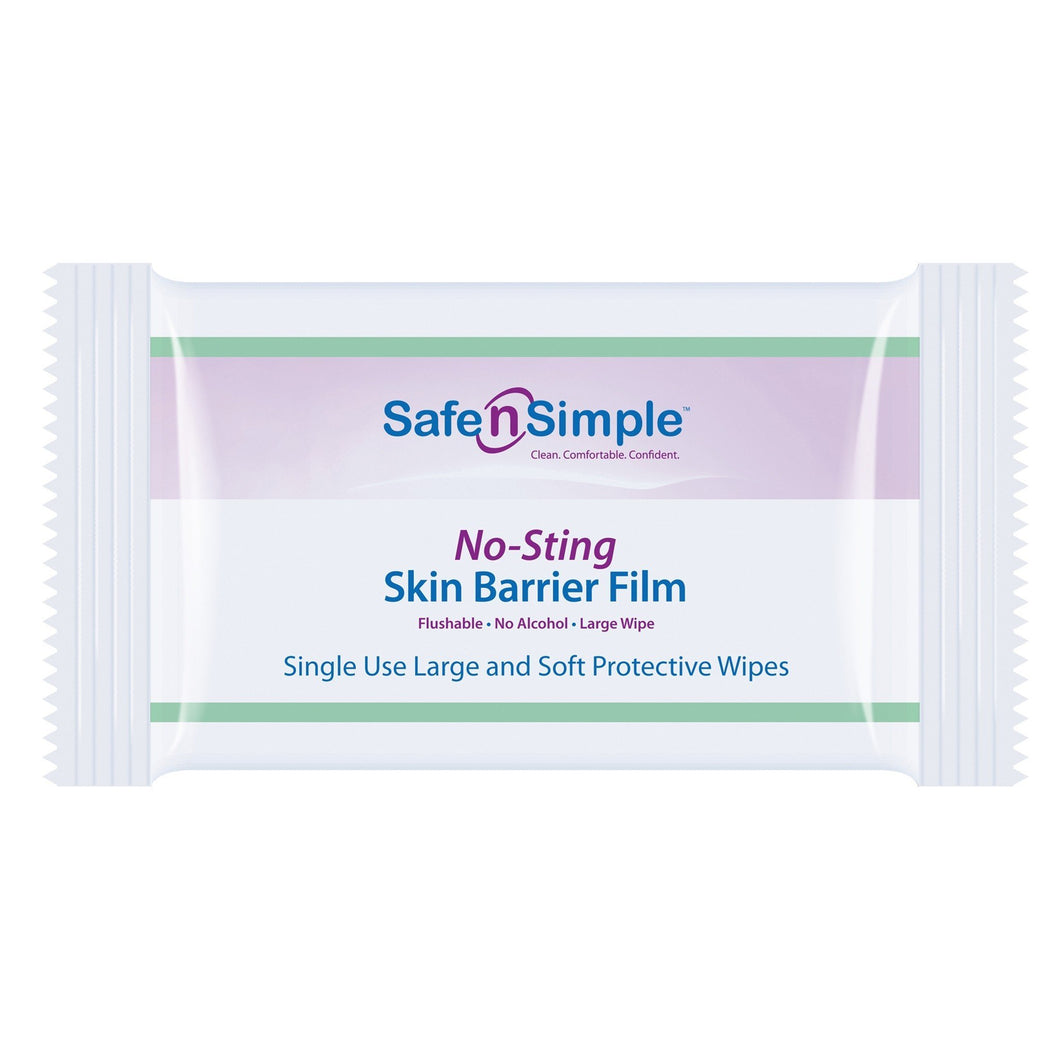  Skin Barrier Wipe Safe N Simple™ No-Sting 60% / 20% Strength Purified Water / Polyvinylpyrrolidone / Glycerin / Propylene Glycol Individual Packet Large NonSterile 