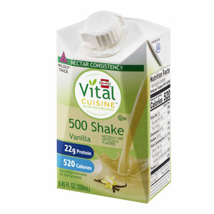 Oral Supplement Vital Cuisine® 500 Shake Vanilla Flavor Ready to Use 8.45 oz. Carton