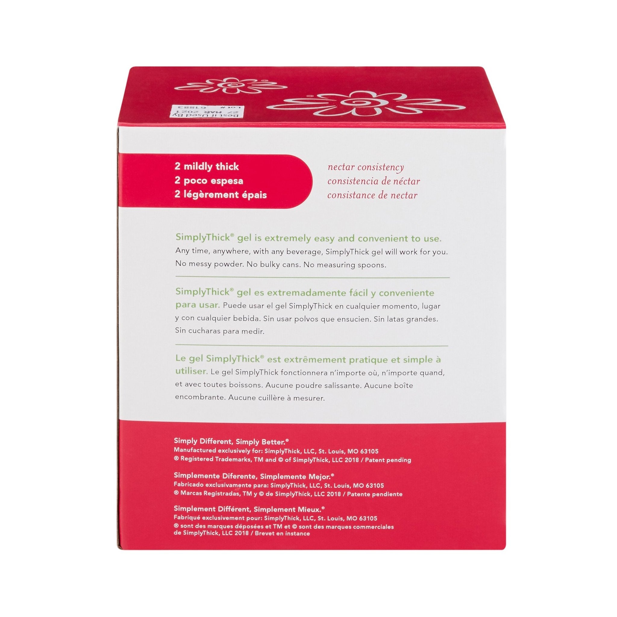 Food and Beverage Thickener SimplyThick® Easy Mix 6 Gram Individual Packet Unflavored Gel Nectar Consistency