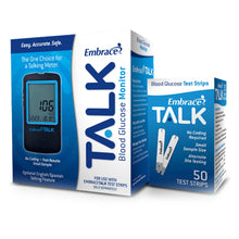 Load image into Gallery viewer, Blood Glucose Test Strips Embrace® 50 Strips per Box Talking For Embrace® Blood Glucose System
