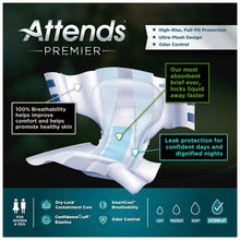 Load image into Gallery viewer,  Unisex Adult Incontinence Brief Attends® Premier Large Disposable Heavy Absorbency 
