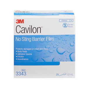  Skin Barrier Applicator 3M™ Cavilon™ No Sting 26 to 62% Strength Hexamethyldisiloxane / Isooctane / Acrylate Terpolymer / Polyphenylmethylsiloxane Individual Packet Sterile 