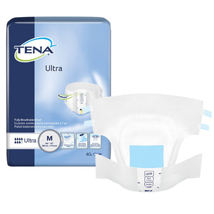  Unisex Adult Incontinence Brief TENA® Ultra Medium Disposable Moderate Absorbency 