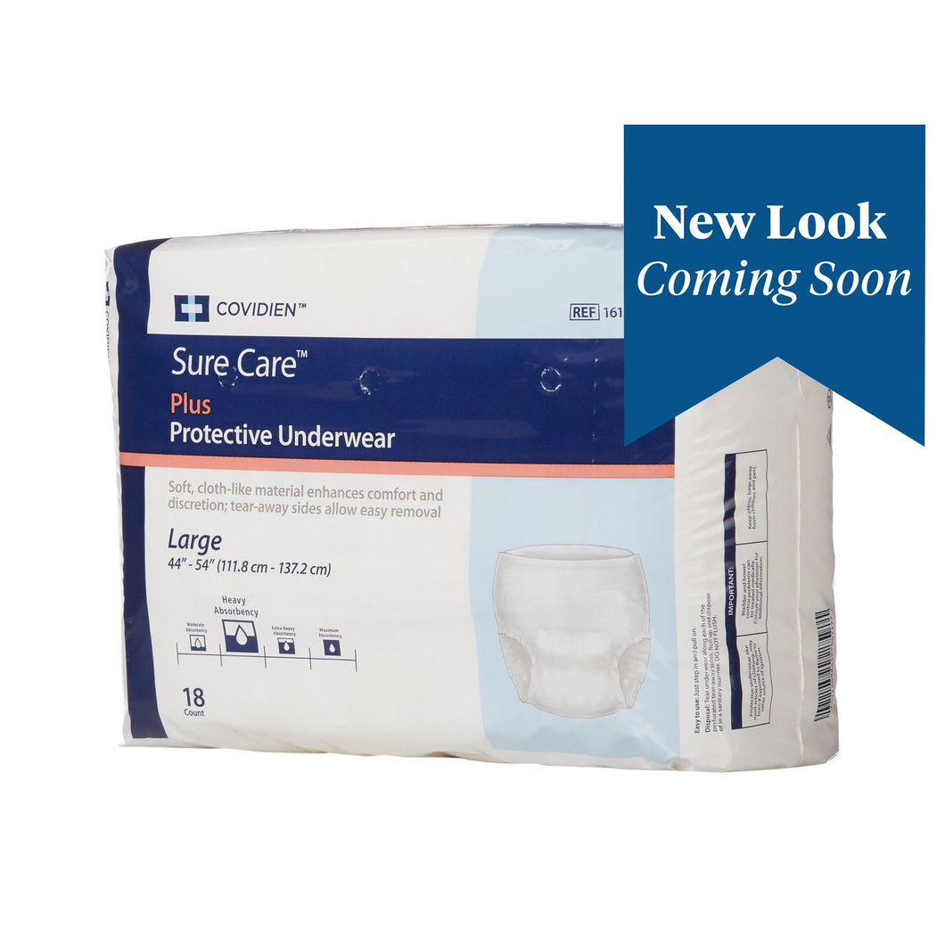  Unisex Adult Absorbent Underwear Sure Care™ Plus Pull On with Tear Away Seams Large Disposable Heavy Absorbency 