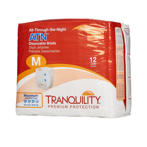  Unisex Adult Incontinence Brief Tranquility® ATN Medium Disposable Heavy Absorbency 