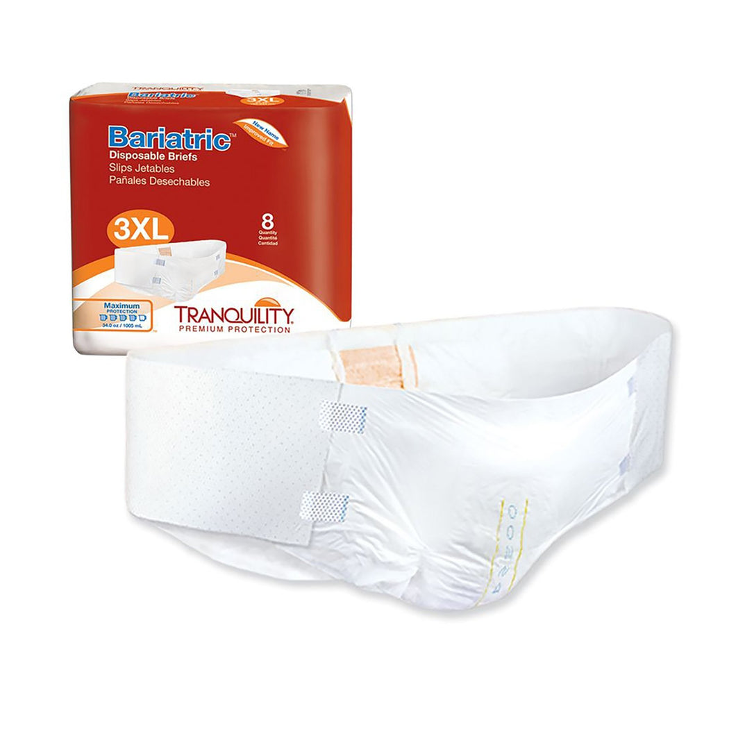  Unisex Adult Incontinence Brief Tranquility® Bariatric 3X-Large Disposable Heavy Absorbency 