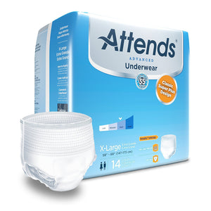  Unisex Adult Absorbent Underwear Attends® Advanced Pull On with Tear Away Seams X-Large Disposable Heavy Absorbency 