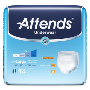  Unisex Adult Absorbent Underwear Attends® Pull On with Tear Away Seams X-Large Disposable Moderate Absorbency 