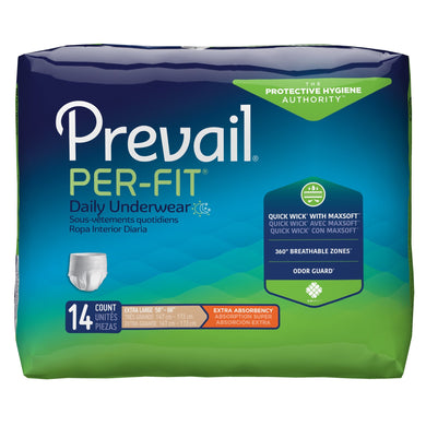  Unisex Adult Absorbent Underwear Prevail® Per-Fit® Pull On with Tear Away Seams X-Large Disposable Heavy Absorbency 