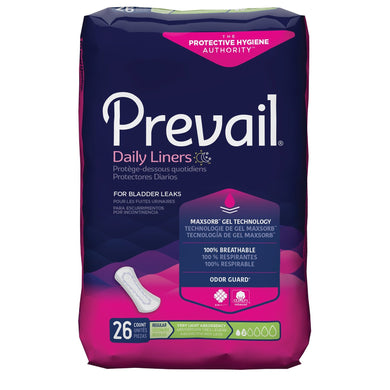  Bladder Control Pad Prevail® Daily Liner 7-1/2 Inch Length Light Absorbency Polymer Core Small Adult Female Disposable 