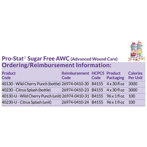 Protein Supplement Pro-Stat® Sugar Free AWC Wild Cherry Punch Flavor 30 oz. Bottle Ready to Use