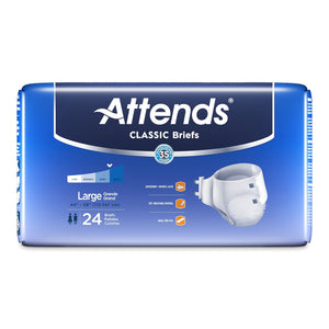  Unisex Adult Incontinence Brief Attends® Classic Large Disposable Heavy Absorbency 
