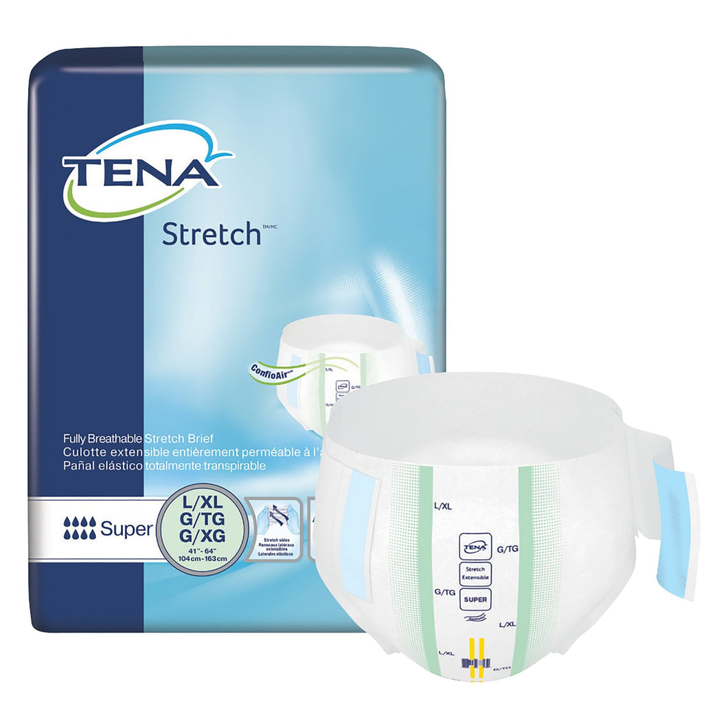  Unisex Adult Incontinence Brief TENA® Stretch™ Super Large / X-Large Disposable Heavy Absorbency 