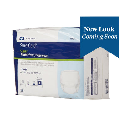  Unisex Adult Absorbent Underwear Sure Care™ Pull On with Tear Away Seams Large Disposable Heavy Absorbency 