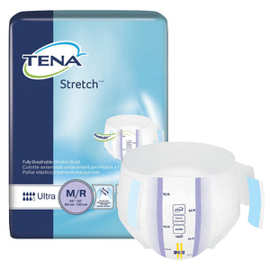  Unisex Adult Incontinence Brief TENA® Stretch™ Ultra Medium Disposable Moderate Absorbency 
