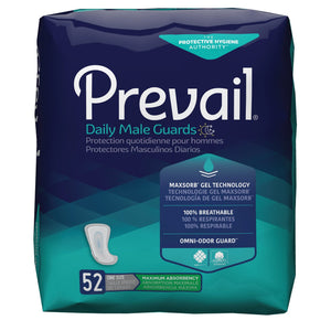  Bladder Control Pad Prevail® Daily Male Guards 12-1/2 Inch Length Heavy Absorbency Polymer Core One Size Fits Most Adult Male Disposable 