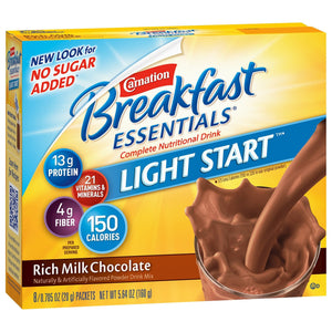Oral Supplement Carnation® Breakfast Essentials® No Sugar Added Rich Milk Chocolate Flavor Powder 20 Gram Individual Packet