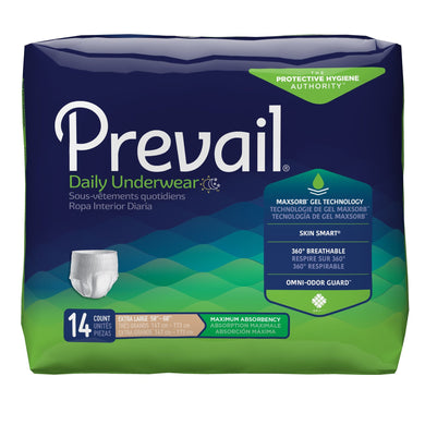  Unisex Adult Absorbent Underwear Prevail® Pull On with Tear Away Seams X-Large Disposable Heavy Absorbency 