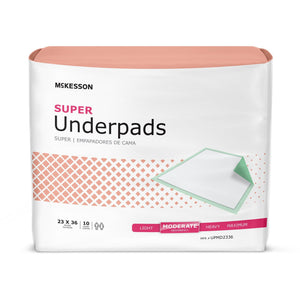  Underpad McKesson Super 23 X 36 Inch Disposable Fluff / Polymer Moderate Absorbency 