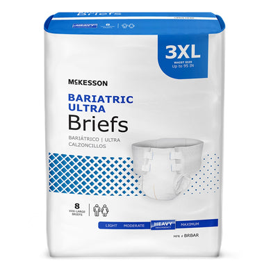  Unisex Adult Incontinence Brief McKesson Ultra Plus Bariatric 3X-Large Disposable Heavy Absorbency 