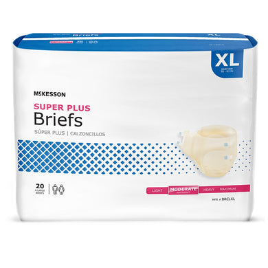  Unisex Adult Incontinence Brief McKesson Super Plus X-Large Disposable Moderate Absorbency 