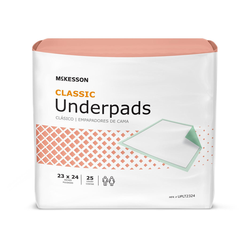  Underpad McKesson Classic Plus 23 X 24 Inch Disposable Fluff / Polymer Light Absorbency 