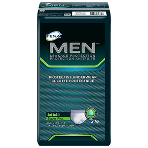  Male Adult Absorbent Underwear TENA® MEN™ Pull On with Tear Away Seams Medium / Large Disposable Moderate Absorbency 