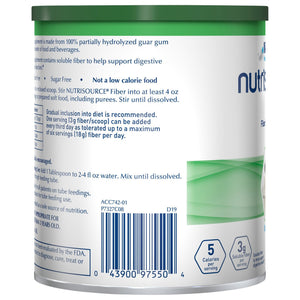 Oral Supplement Nutrisource® Fiber Unflavored Powder 7.2 oz. Canister