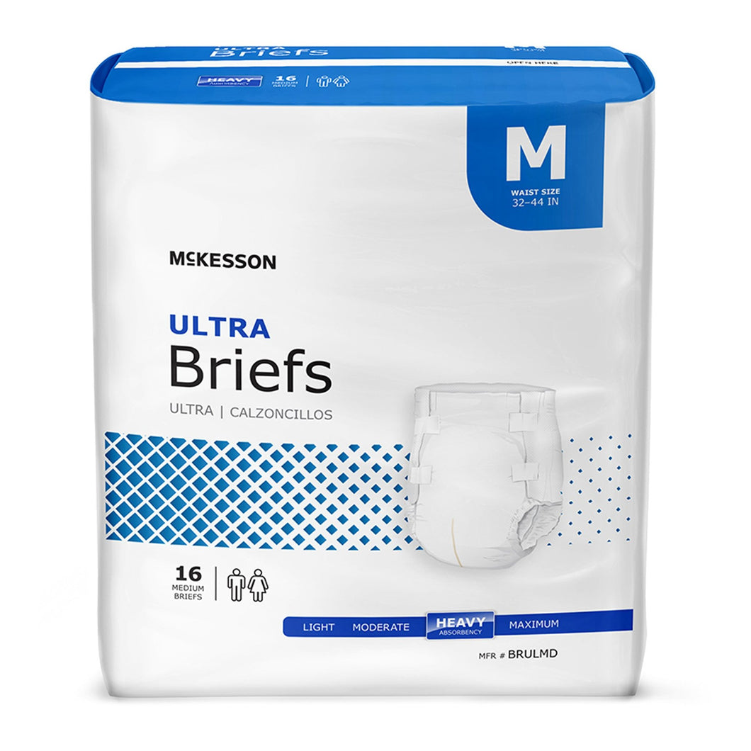  Unisex Adult Incontinence Brief McKesson Ultra Medium Disposable Heavy Absorbency 