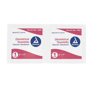  Obstetrical Wipe Dynarex® Individual Packet BZK (Benzalkonium Chloride) / Ethyl Alcohol Scented 100 Count 