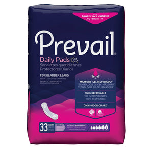  Bladder Control Pad Prevail® Daily Pads Ultimate 16 Inch Length Heavy Absorbency Polymer Core One Size Fits Most Adult Female Disposable 