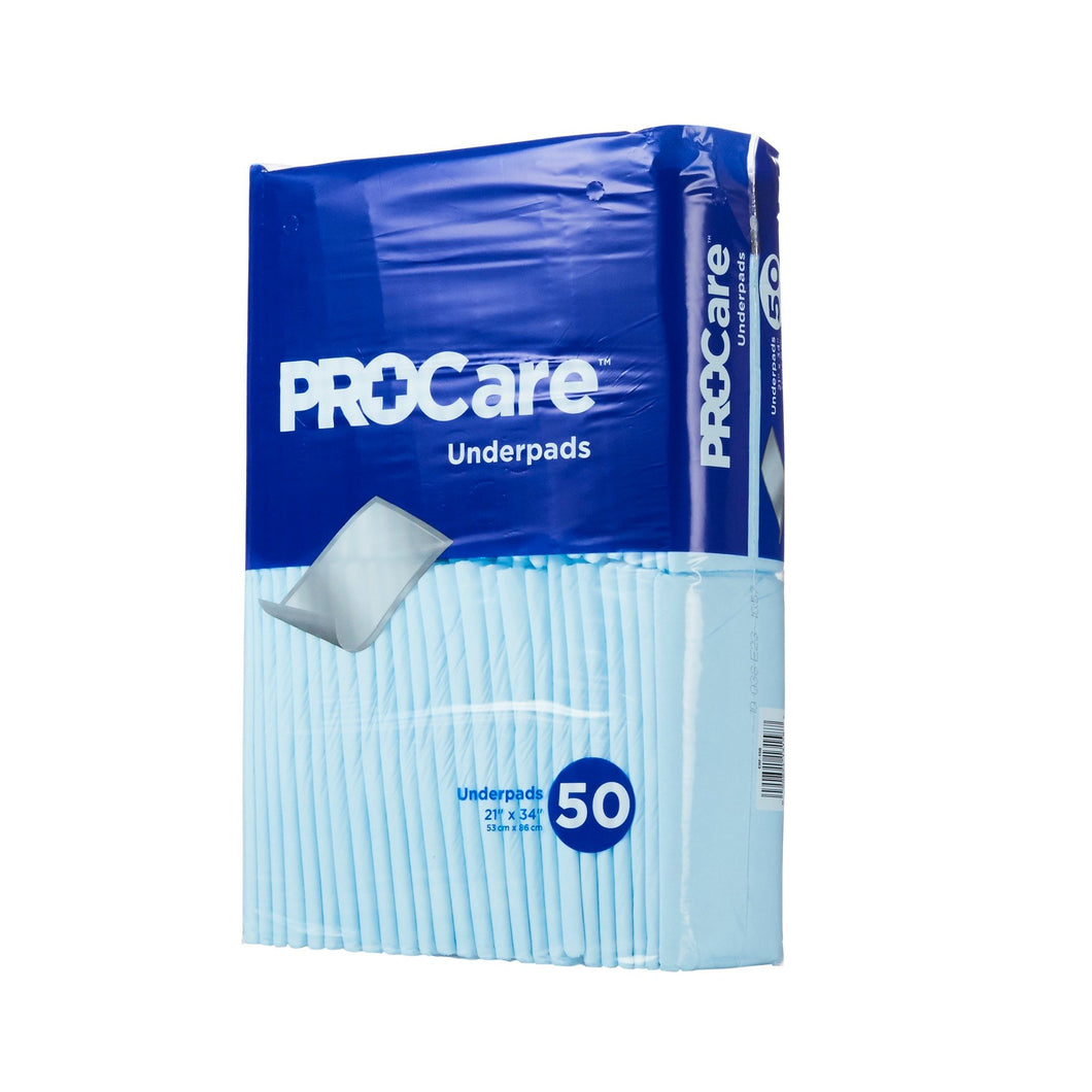 Underpad ProCare™ 21 X 34 Inch Disposable Fluff Light Absorbency 